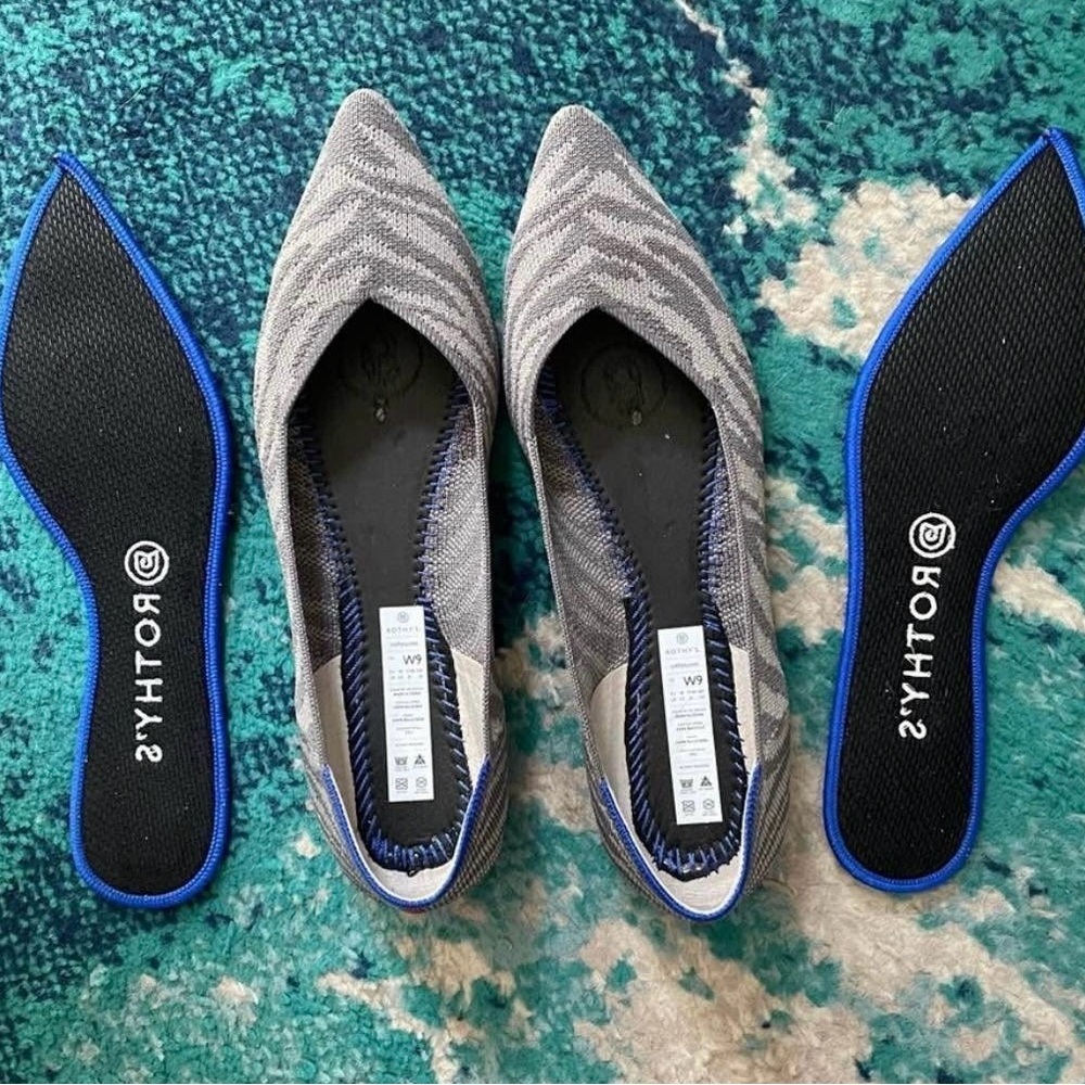 Rothy's Gray Zebra Points Size 9